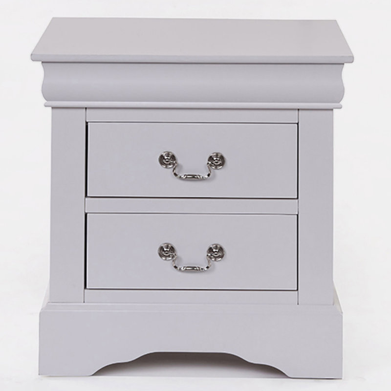 Lark Manor Black 2Drawer Nightstand Wayfair Canada
